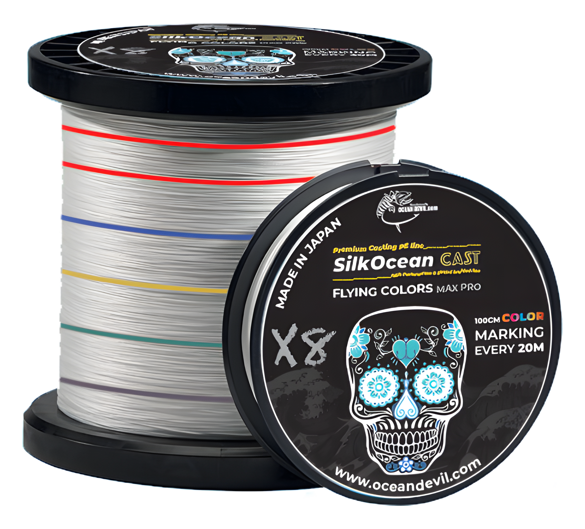 casting braided fishing line silk-ocean-fcmp-flying-colors-max-pro-pe-line-for-casting-20m-marking