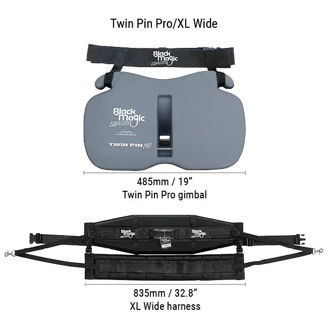 Black Magic Game Fishing Equalizer Set Twin Pin Pro (Gimbal, Harness, Carry Bag)