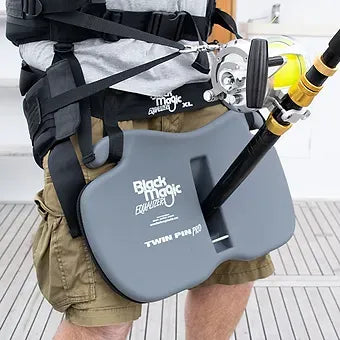 Black Magic Game Fishing Equalizer Set Twin Pin Pro (Gimbal, Harness, Carry Bag)