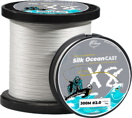 SILK OCEAN CAST Premium PE line for Casting (White Braid)
